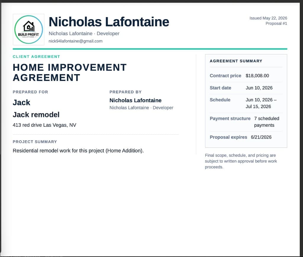 Client Proposal PDF screenshot